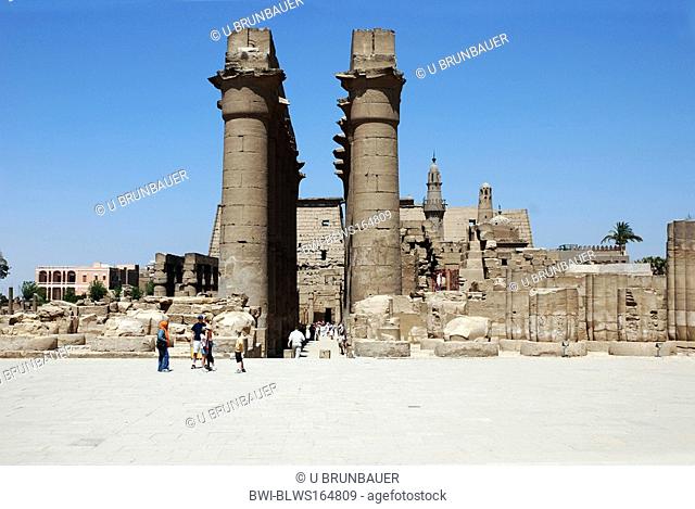 Luxor Temple, row of ram-headed sphinxes, Egypt, Luxor