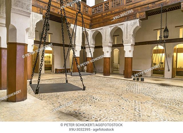 caravanserai Fondouk el-Nejjarine, Museum of Wooden Arts and Crafts or Musée du Bois interior, Fes, Kingdom of Morocco, Africa