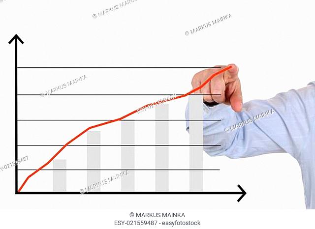 Businessman beim zeigen auf ein Business Analyse Erfolg Wachstum Diagramm