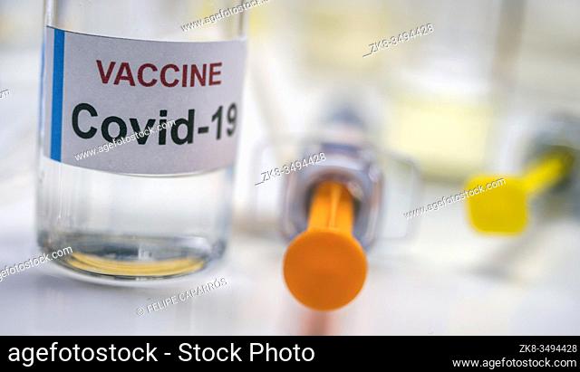 Covid-19 Coronavirus vaccine in a hospital , conceptual image