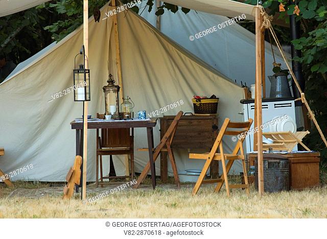 Camp tents, Civil War Re-enactment, Willamette Mission State Park, Oregon