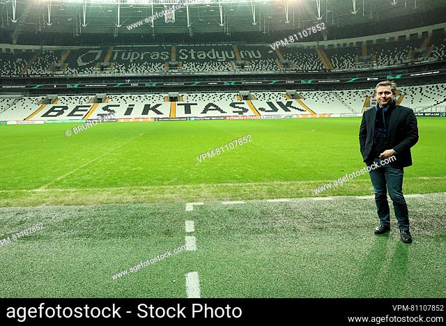 Club's general manager Vincent Mannaert pictured on the grass pitch during a training session of Belgian soccer team Club Brugge KV