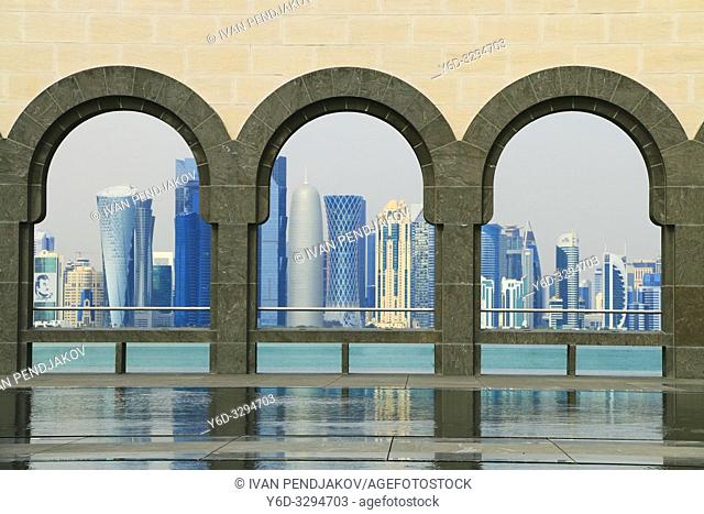 Doha Skyline as Seen from Museum of Islamic Art, Qatar