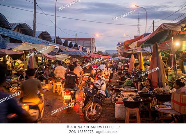 the food market in the city of Preah Vihear city of Cambodia. Cambodia, Kampong Thom, November, 2017