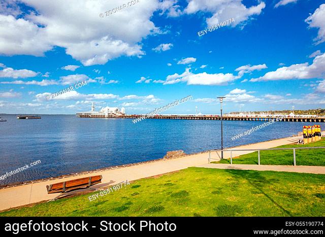 The Geelong waterfront on a hot summer's evening in Victoria, Australia