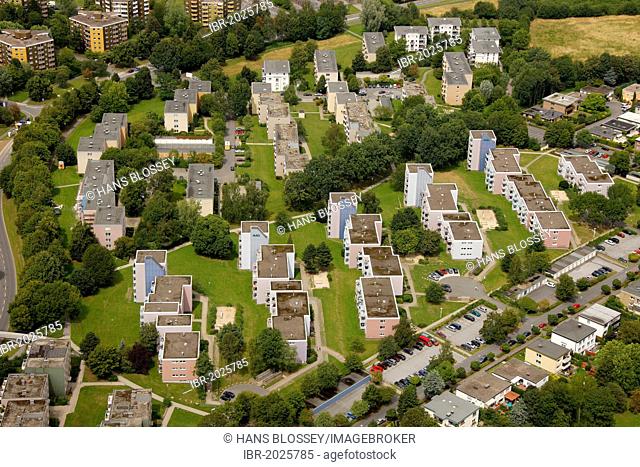 Aerial, high-rise estate, Boele, Hagen, Ruhr area, North Rhine-Westphalia, Germany, Europe