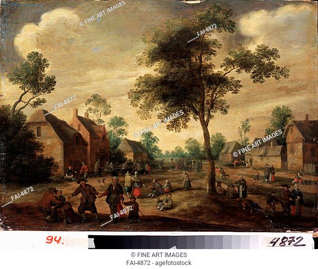 Country celebration. Droochsloot, Jost Cornelisz (1586-1666). Oil on wood. Baroque. State Art Museum, Kharkov. 46, 5x64. Painting