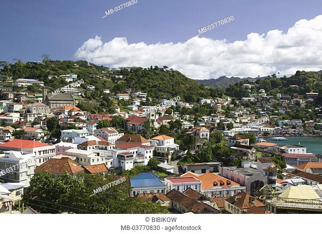 Grenada, St, George's, view at the city, Harbor  Caribbean, West Indian islands, little one Antilles, islands over the wind, island, island capital, capital