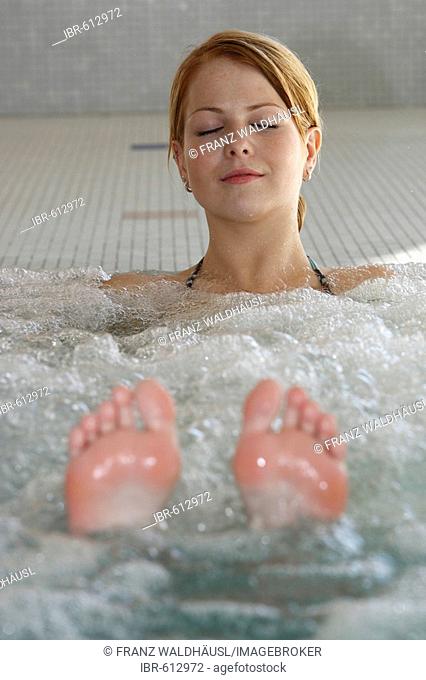 Woman in whirlpool
