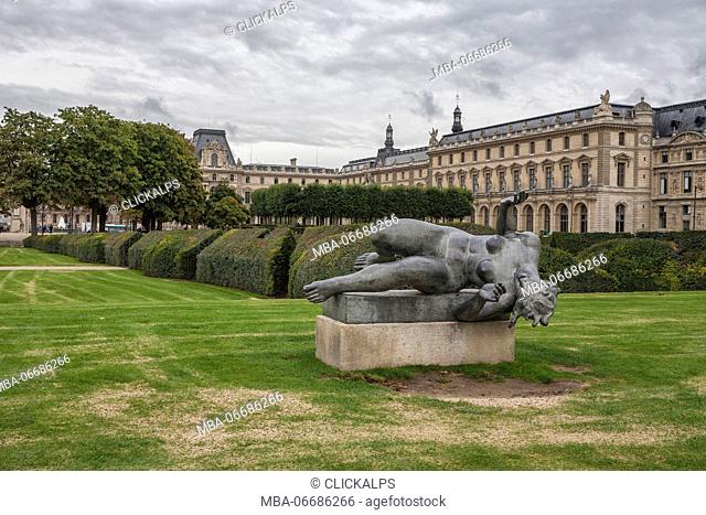 Statue at Tuileries Gardens Paris France Europe