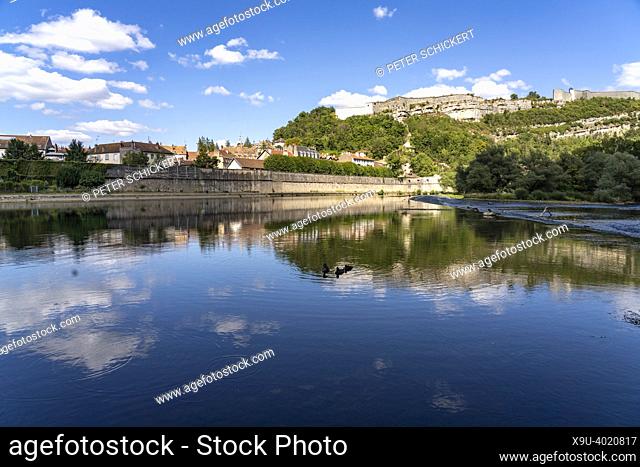 Doubs river and the Citadel in Besancon, Bourgogne-Franche-Comté, France, Europe