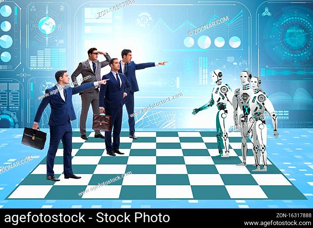 Concept of rivalry between robots and the humans