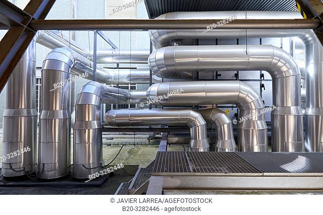 Air conditioning installation, Hospital Donostia, San Sebastian, Gipuzkoa, Basque Country, Spain
