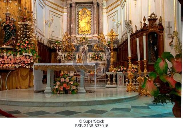 Interiors of a church, Church Of Santa Maria Assunta, Positano, Amalfi Coast, Campania, Italy