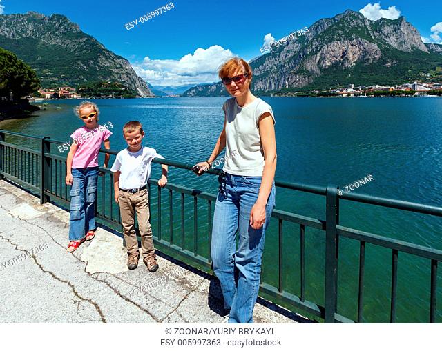 Summer Lake Como view (Italy) and family