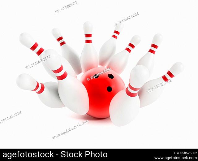 Bowling pins isolated on white background