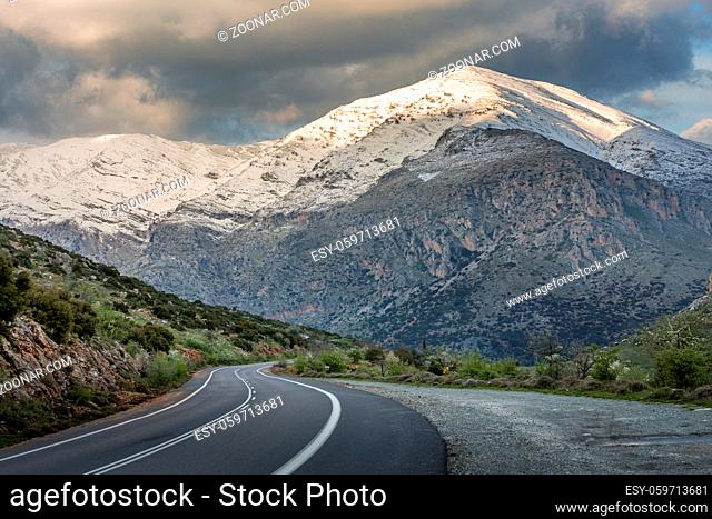 Road to the snow mountains, Peloponnese, Greece