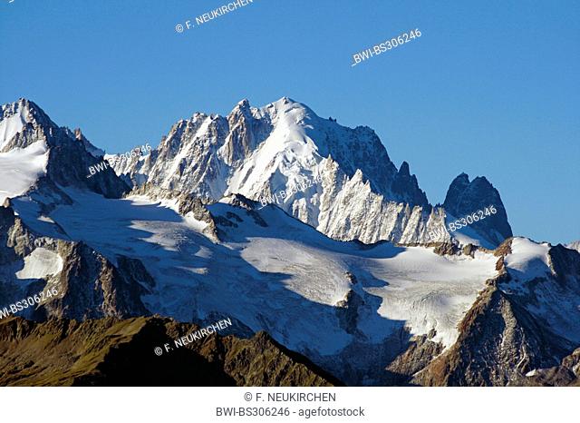 Mont Blanc massif with Aiguille Verte, Aiguille d?Argenti?re und Aiguille du Chardonnet, Switzerland, Mont Blanc