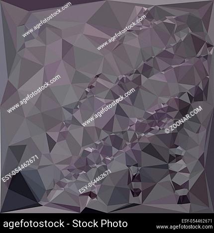 Low polygon style illustration of a dark liver lavender abstract geometric background