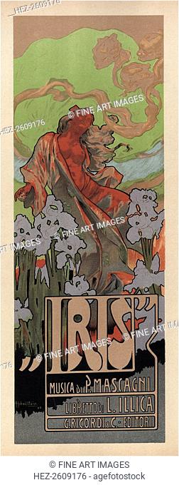 Poster for the Opera Iris by Pietro Mascagni, 1898. Artist: Hohenstein, Adolfo (1854-1928)