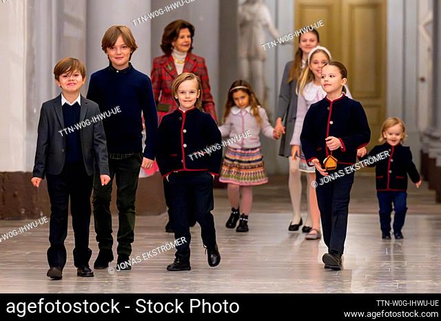 Queen Silvia was joined by her grandchildren: Prince Oscar, Prince Nicolas, Prince Gabriel, Princess Adrienne, Princess Estelle, Princess Leonore