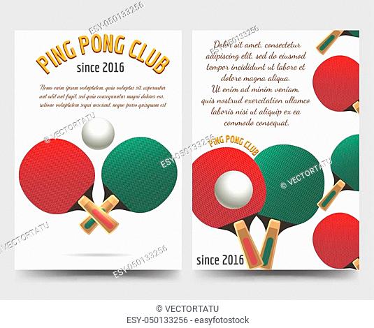 Sport brochure flyers template. Ping pong vector flyers
