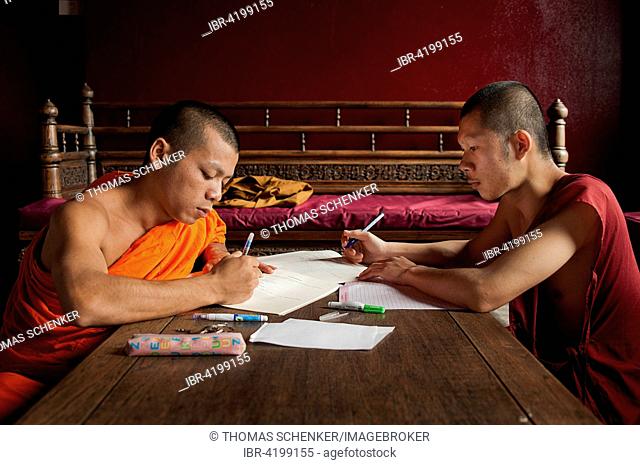 Two Laotian monks, students, Chiang Mai, Thailand