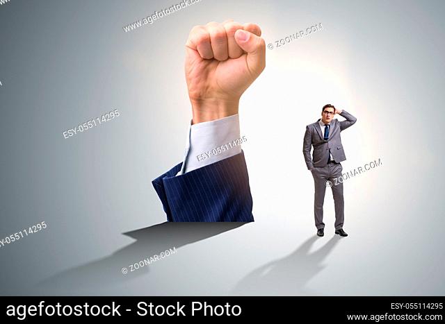Fist gesture in business concept