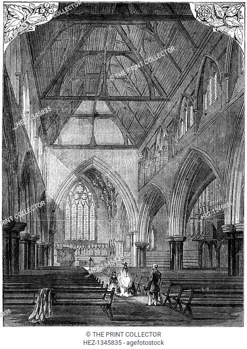 All Saints' Church, Notting Hill, London, 1861. A print from The Illustrated London News, (22 June 1861)