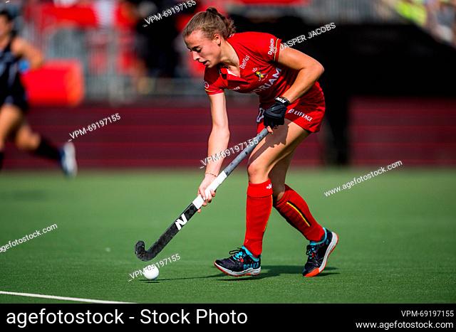 Belgium's Camille Belis pictured in action during a hockey game between Belgian national team Red Panthers and New Zealand, Wednesday 21 June 2023 in Antwerp