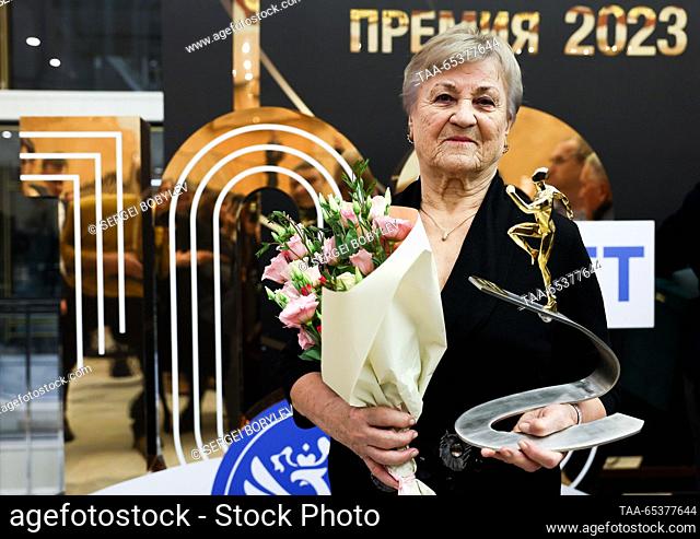 RUSSIA, MOSCOW - NOVEMBER 30, 2023: Russian rhythmic gymnastics coach Vera Shtelbaums, the winner of the Pride of Russia: Coach of the Year nomination