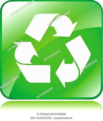 recycle green square icon