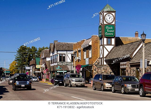 The main street of Minocqua, Wisconsin, USA