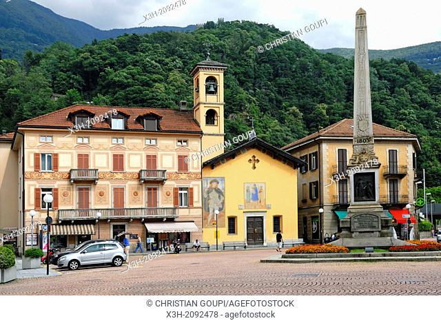 oratory dedicated to St.Rocco, Indipendenza square, Bellizona, Canton Ticino, Switzerland, Europe