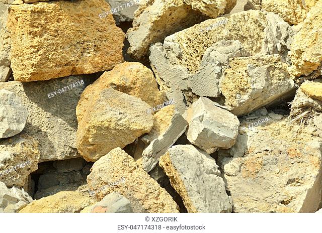 A bunch of Crimean bricks, a brick from shells, a texture