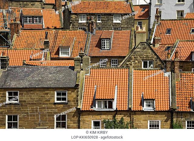 England, North Yorkshire, Robin Hoods Bay, Looking over the rooftops in Robin Hoods Bay, reportedly the busiest smuggling community on the Yorkshire coast...