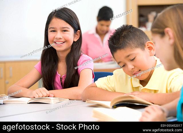 teamwork, reading, school children, elementary school