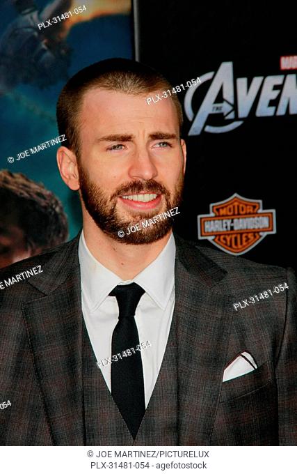 Chris Evans at the World Premiere of Marvel's The Avengers. Arrivals held at El Capitan Theatre in Hollywood, CA, April 11, 2012