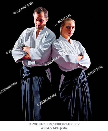 Two martial arts fighters isolated