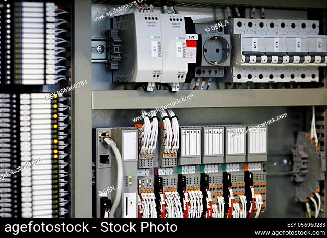 Programmable logic controllers PLC based control system. Selective focus