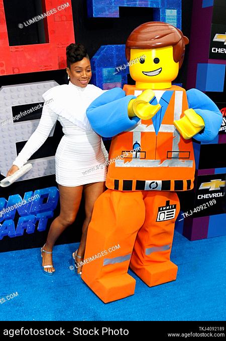 Tiffany Haddish at the Los Angeles premiere of 'The Lego Movie 2: The Second Part' held at the Regency Village Theatre in Westwood, USA on February 2, 2019