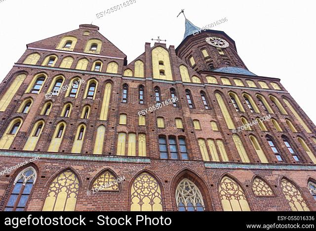 Closeup Cathedral of Koenigsberg on the Kneiphof Island, Kaliningrad, It Is The Most Significant Preserved Building of the Former City of Königsberg