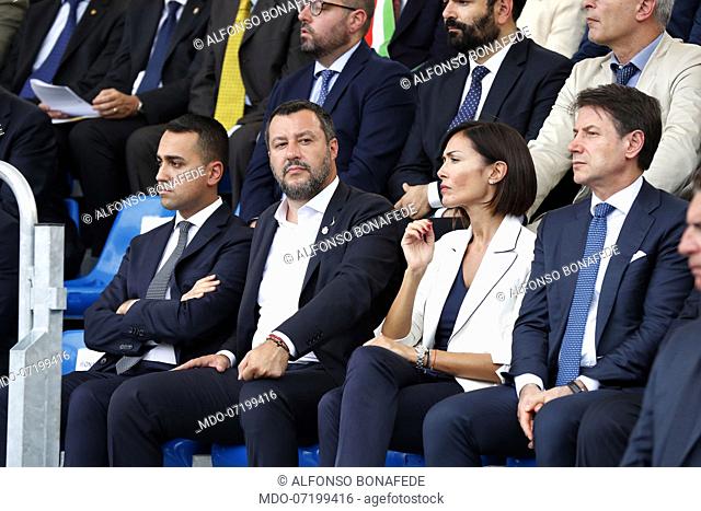 Alfonso Bonafede, Luigi Di Maio, Matteo Salvini, Mara Carfagna and Giuseppe Conte during the 202nd Anniversary of the Foundation of the Prison Police Corps in...