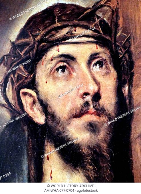 Deatil from a painting depicting Christ Carrying the Cross by El Greco (1541-1614) a painter, sculptor and architect of the Spanish Renaissance