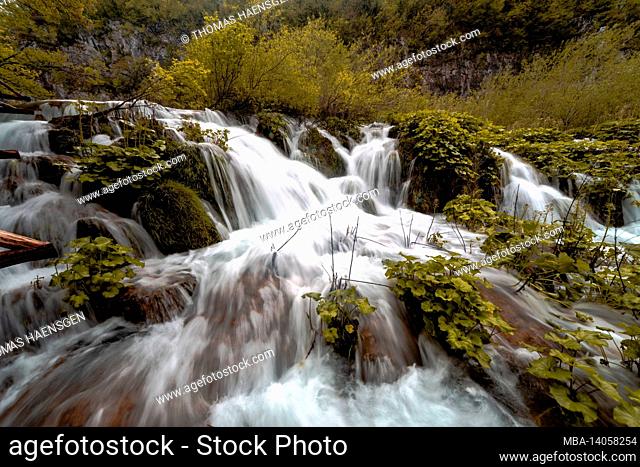 water flowing in plitvice national park, croatia