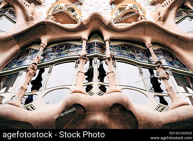 Facade of Casa Batllo - Casa Batllo in Barcelona, Spain. High quality photo
