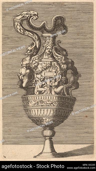 Vase with Two Winged Satyrs. Artist and publisher: Originally by René Boyvin (French, Angers ca. 1525-ca. 1625 Angers (?)); Designer: Polidoro da Caravaggio...