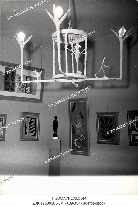 Mar. 03, 1953 - Matisuuses uses paper to make new pictures and sculpture Some of the 'Paintings ' and sculptures made of cut-out paper by the famous French...