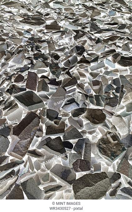 Inverted image of rock pile, along the Pacific Crest Trail, Goat Rocks Wilderness, Gifford Pinchot National Forest, Washington