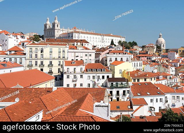 old city town panorama of Lisbon, capital city of Portugal